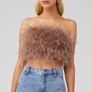 Lamarque Zaina top - mink brown, size small. NWT